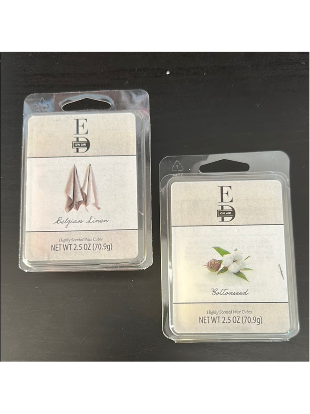 ED On Air Wax Melts Belgian Linen Cottonseed 2 Pack New